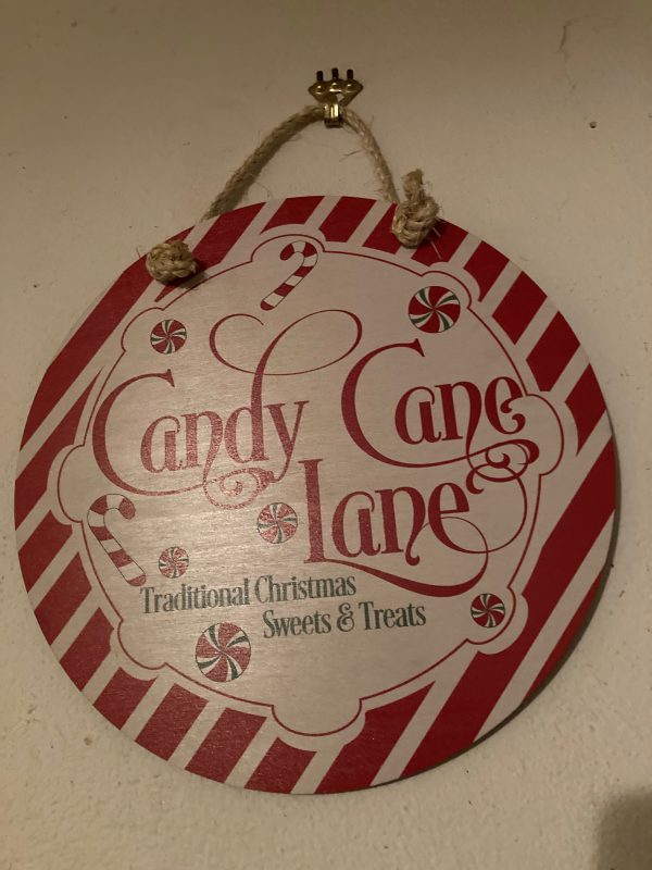 Winter Hanging Sign (Candy Cane Lane)